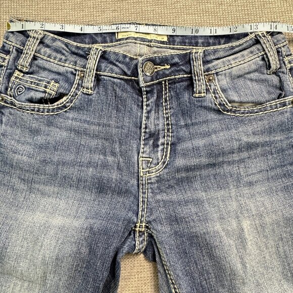 Rock & Roll Denim Womens Blue Jeans Mid Rise Riding Bootcut Leg Cowgirl W26 L36 - Picture 7 of 13